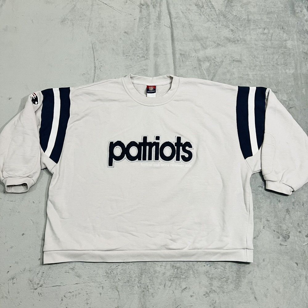 VTG New‎ England Patriots Sweatshirt Size XXL Gray Reebok Gridiron Classics Boxy